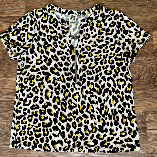 Anne klein leopard print zip - print,